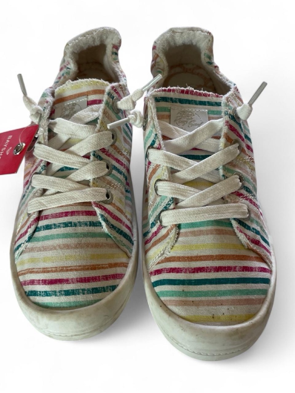 Roxy women’s Striped Canvas Sneakers - Pink, Teal, Yellow